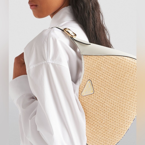 Prada Triangle-Logo Woven Cleo Shoulder Bag - Picture 2 of 15